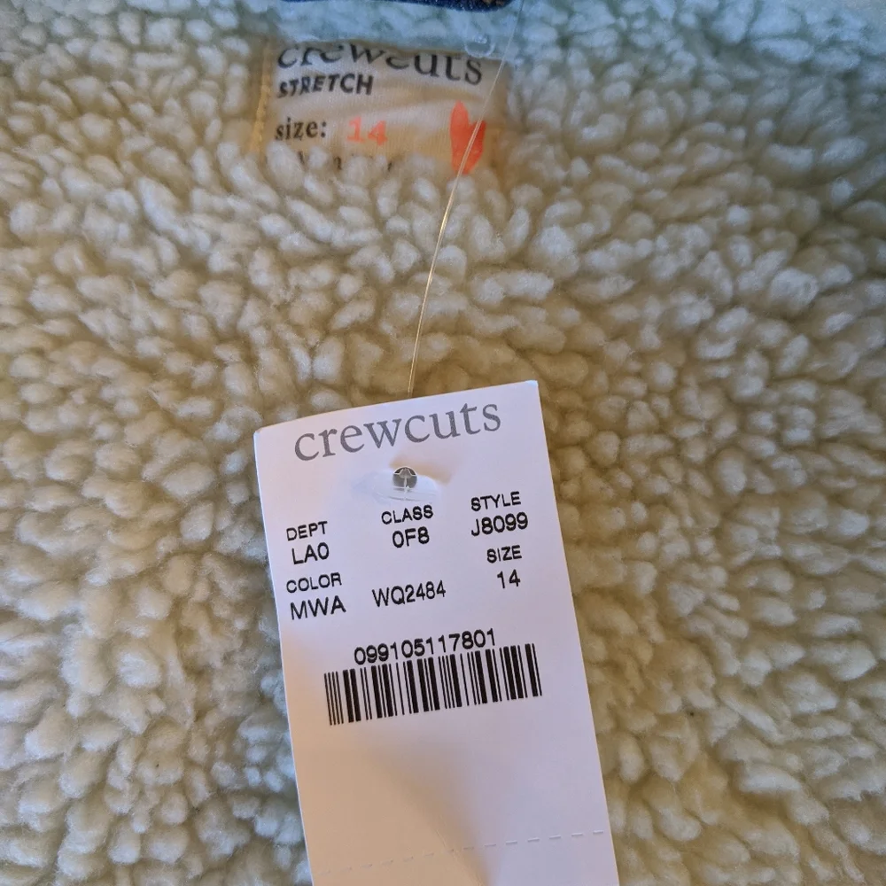 J. Crew Blue Jean Jacket with White Sherpa Collar - Picture 2 of 4